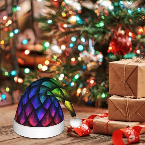 Dragon Scales Santa Hat for Kids Baby Christmas Hat