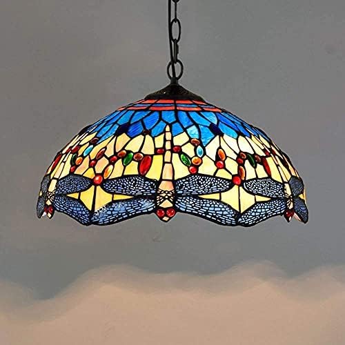Classic Tiy-Style Indoor Chandelier with Stained Glass