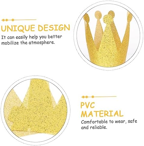 VICASKY 12pcs Glitter Birthday Crowns for Kids Party Decorations and Photo Props