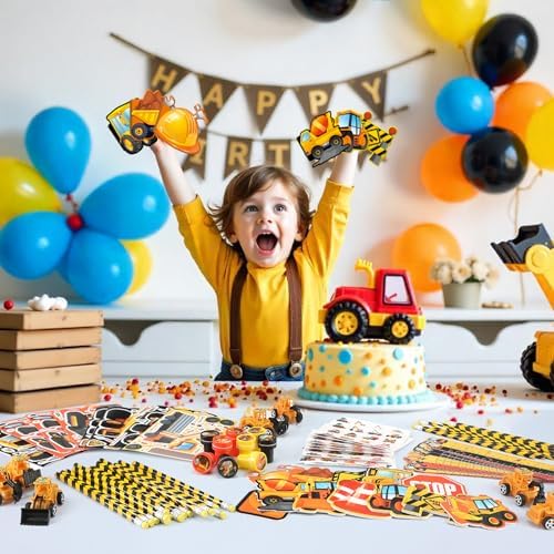 BenLouis 192Pcs Construction Party Favors Set for Kids