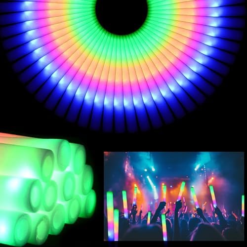 36 Pcs LED Foam Glow Sticks with 3 Color Modes