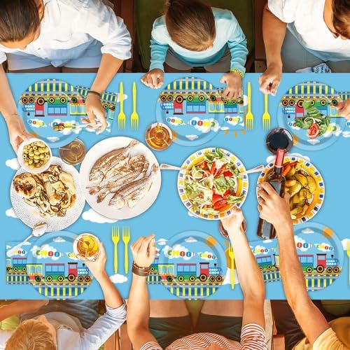 Train Birthday Party Tableware Set for 20 Guests