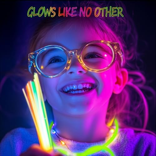 300 Ultra Bright Glow Sticks Party Pack with Bracelets and Necklaces