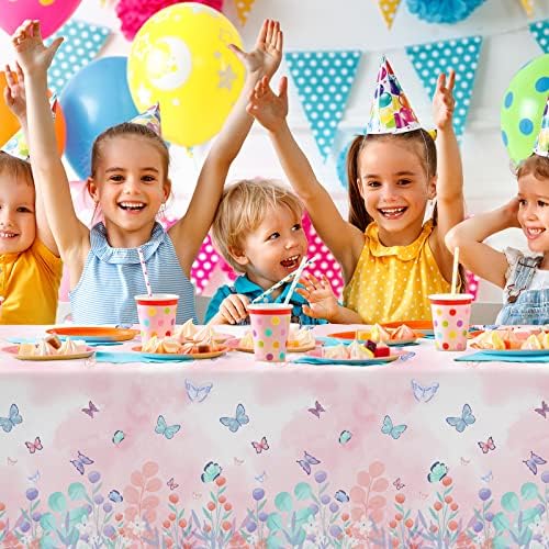 Butterfly Disposable Tablecloth Set of 3 54x108 Inches