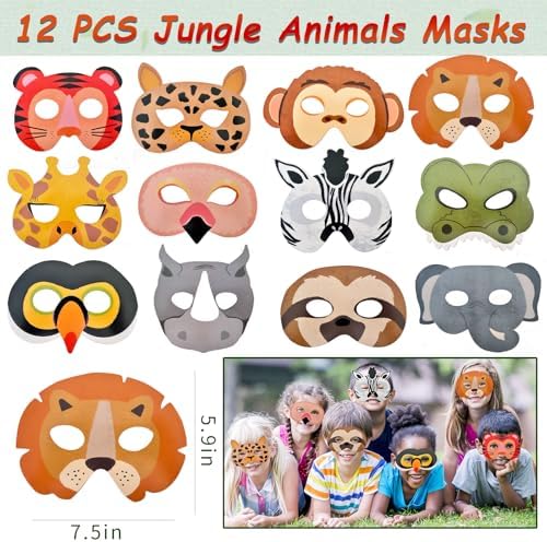 84 Pcs Jungle Animal Theme Party Favors Set