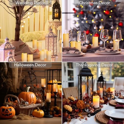 Metaku Flameless LED Candles Set of 12 Ivory with Remote and Timer