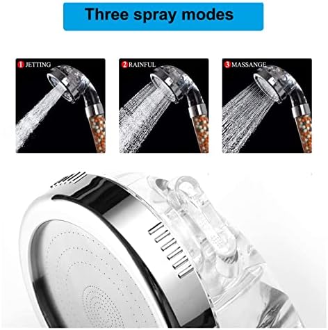 NATTCO Handheld 3 Modes Adjustable Shower Head with Anion Filter