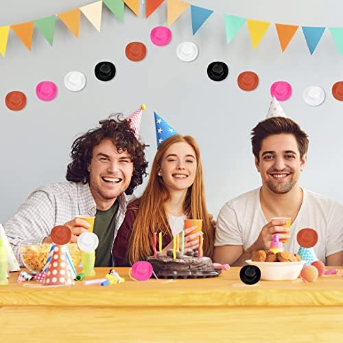 40 Piece Plastic Mini Western Cowboy Hats for Dollhouse Decor