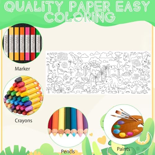 Dinosaur Giant Coloring Poster 30x72 Inches for Parties and Classrooms
