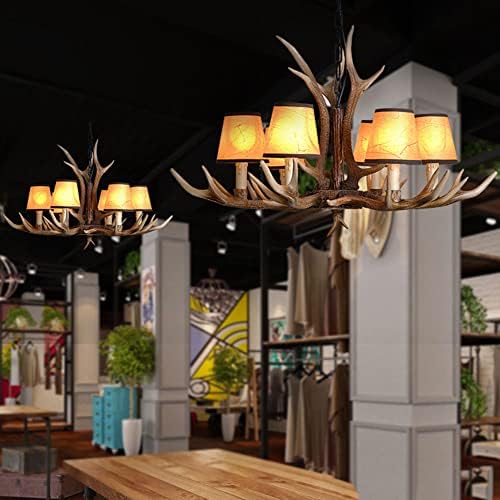 Resin Antler Chandelier Dining Room Lamp with E14 Base