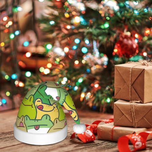 Cartoon Frog Santa Hat for Kids Christmas Party