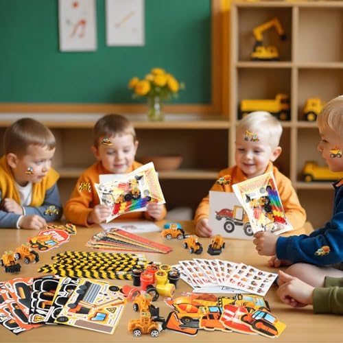 BenLouis 192Pcs Construction Party Favors Set for Kids
