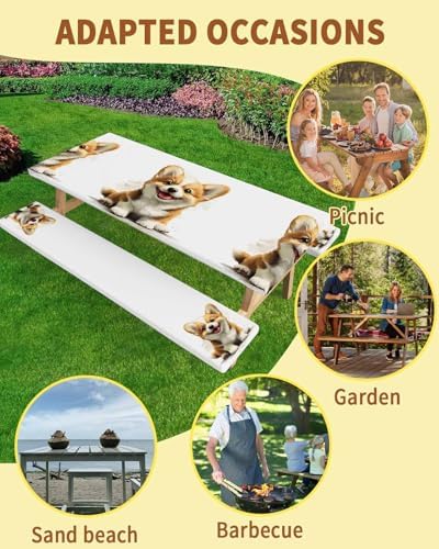 Mishkin Cartoon Dog Picnic Table Covers 3 Pcs Set