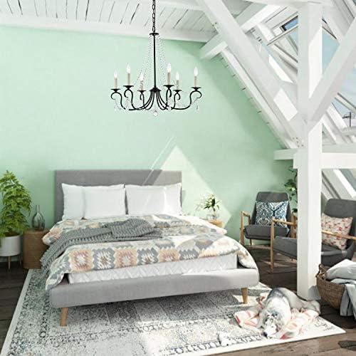 Modern 6 Light Candle Style Chandelier with Crystal Accents Dark Bronze