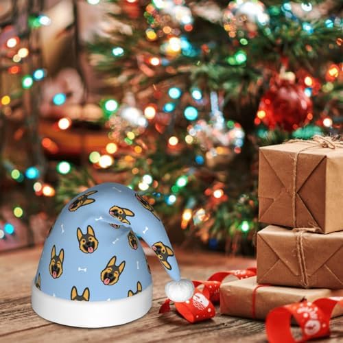 German Shepherd Santa Hat for Kids Baby Christmas Headwear