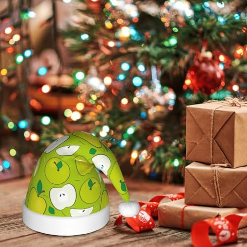 Green Apple Santa Hat for Kids Christmas Party Headwear