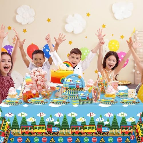 Train Birthday Party Tableware Set for 20 Guests