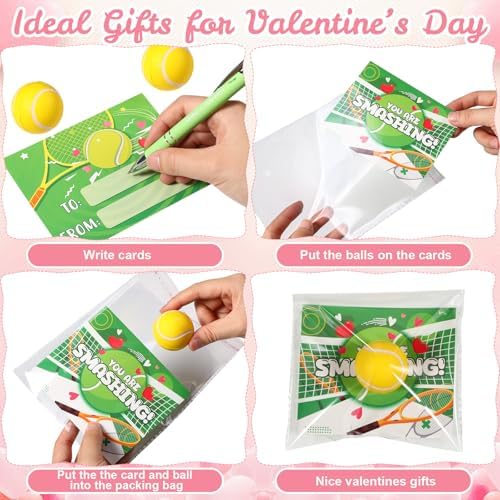 Blosssound 24 Pack Valentines Day Cards with Stress Balls