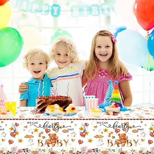 Adirasenotek 3Pcs Bear Baby Shower Tablecovers