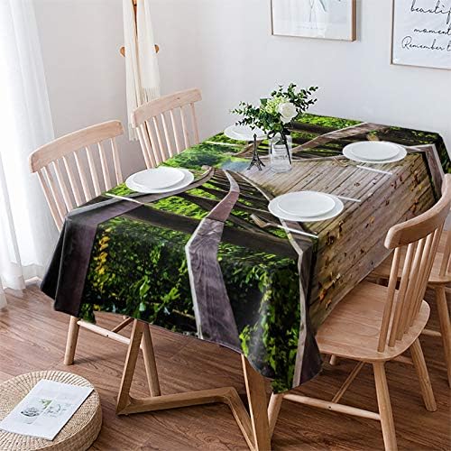 ZOE GARDEN Retro Brown Rectangle Tablecloth Waterproof Stainproof