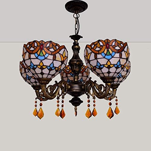 24 Inch 5 Head Crystal Chandelier for Dining Room Bar Cafe