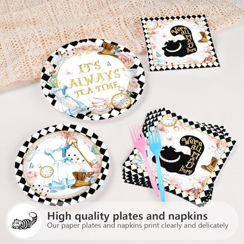 Grencian 96 Pcs Alice in Wonderland Party Decorations
