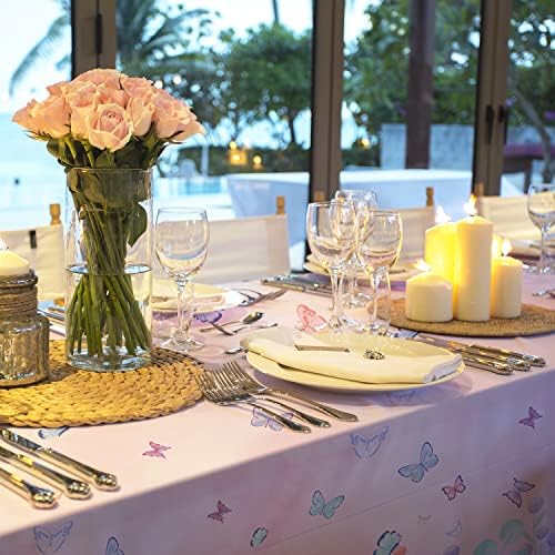 Butterfly Disposable Tablecloth Set of 3 54x108 Inches