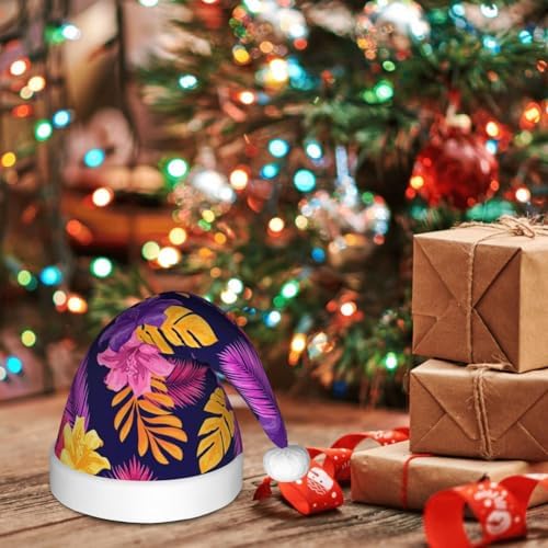 Purple Flower Santa Hat for Kids Christmas Party Hat