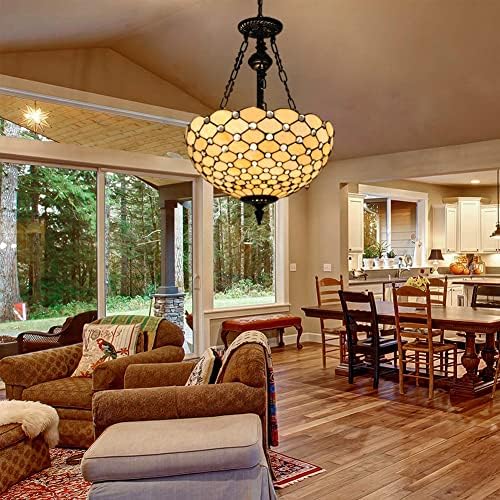 Tiffany Stained Glass Chandelier 3 Light Vintage Ceiling Lamp