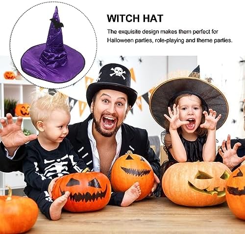 LUOZZY Purple Bat Witch Hat Halloween Costume
