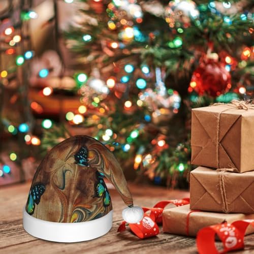 Vintage Green Santa Hat for Kids Christmas Party Wear