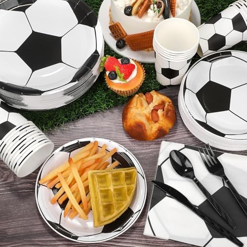 400 Piece Soccer Party Tableware Set for 50 Guests