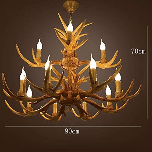 Rustic Resin Antlers Chandelier with E14 Bulbs