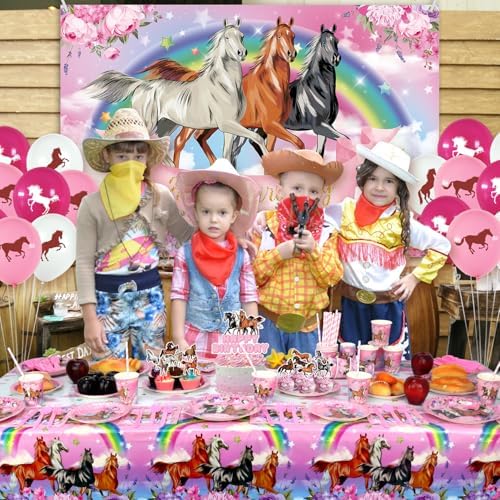 Pink Horse Party Decorations Set 159 Pcs For 20 Guests