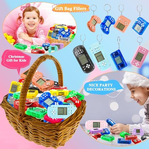 48 Pack Mini Video Game Keychain Party Favors
