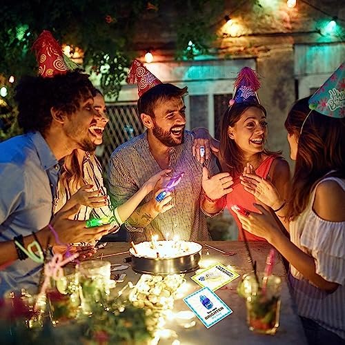 Haooryx Valentines Day Gifts 28-Pack LED Finger Lights Cards Party Favors