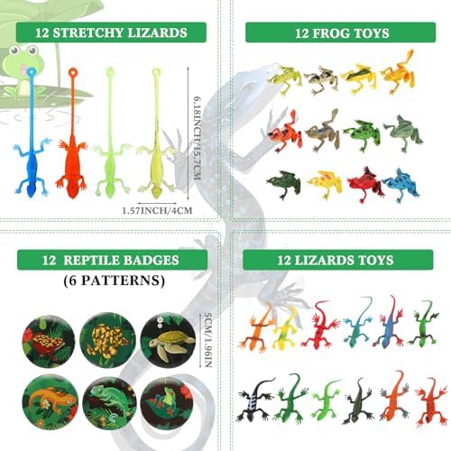 Paterr 94 Pcs Reptile Party Favors Set for Boys and Girls