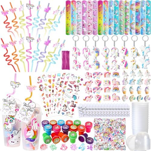 Qilery Unicorn Party Favors 195 Pcs Multi-Item Pack