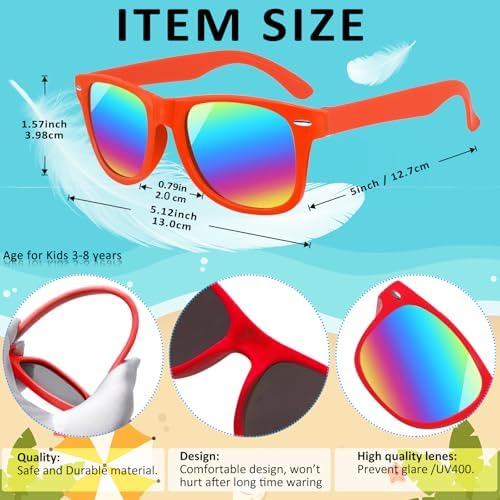 60 Pack Kids Sunglasses Party Favors for Summer Beach Pool Birthday Events