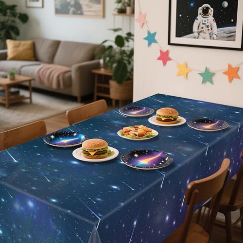 4 Pack Space Galaxy Iridescent Tablecloths for Parties