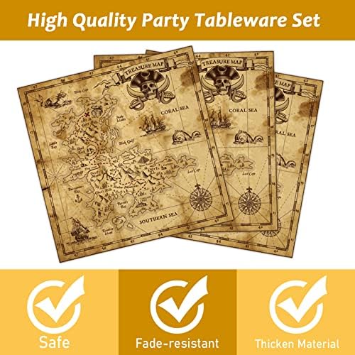 Pirate Party Plates and Napkins Set for 24 Guests