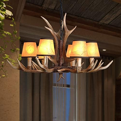 Resin Antler Chandelier Dining Room Lamp with E14 Base