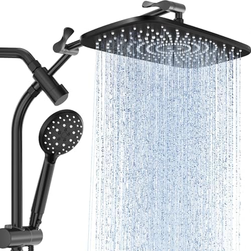 Veken 118 Inch Rain Shower Head Combo with Matte Black Finish