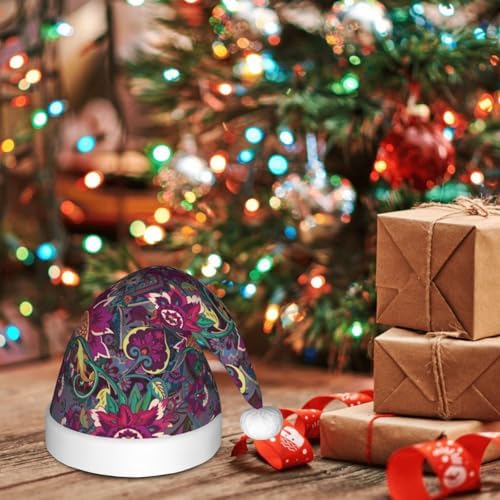 Vintage Oriental Paisley Santa Hat for Kids
