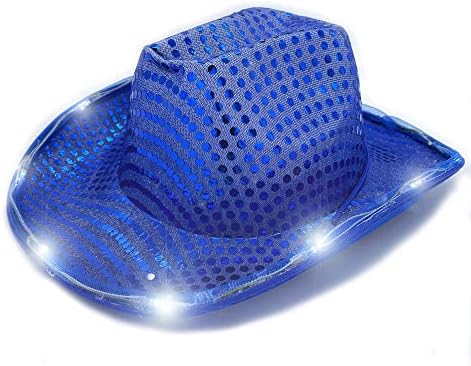 LED Cowboy Hat Flashing Light Up Dance Party Costume Accessory