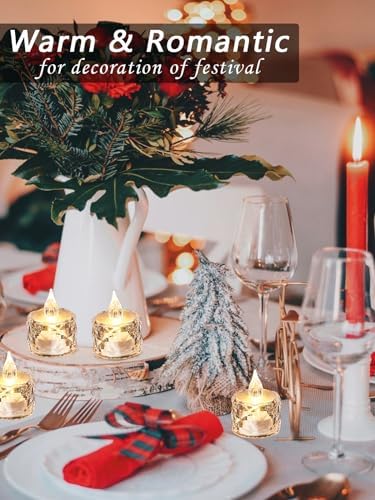 24 Piece Flashing Battery LED Votive Candles for Decorations