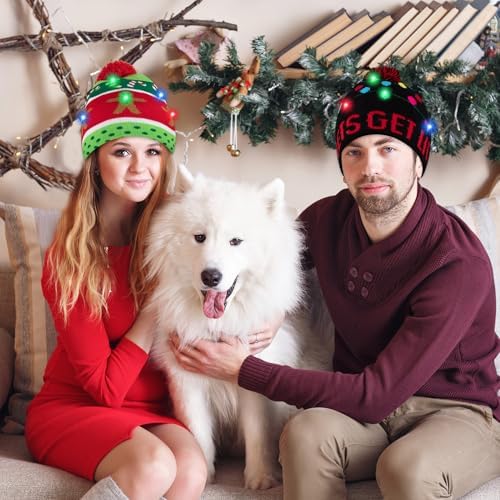 Blowata Christmas Knitted Beanie with LED Lights