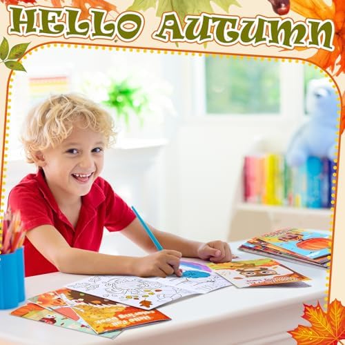 48 Pcs Thanksgiving Mini Coloring Books for Party Favors