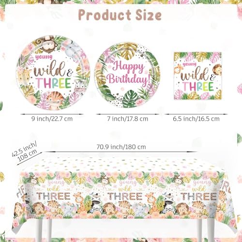 138 Piece Young Wild and Free Party Decorations Plate Set