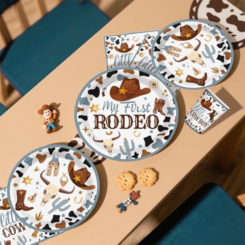 168 PCS First Rodeo Birthday Decorations for Boys